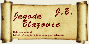 Jagoda Blažović vizit kartica
